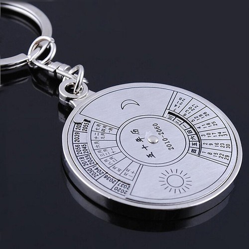 50 years perpetual Calendar Keyring Unique Compass Metal KeyChain Gift WV - Picture 2 of 6