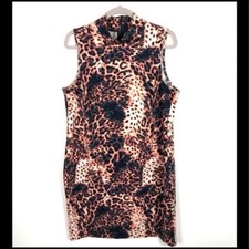 ASOS curve animal print dress women's size 16 Sleeveless Going Out Pink Blue