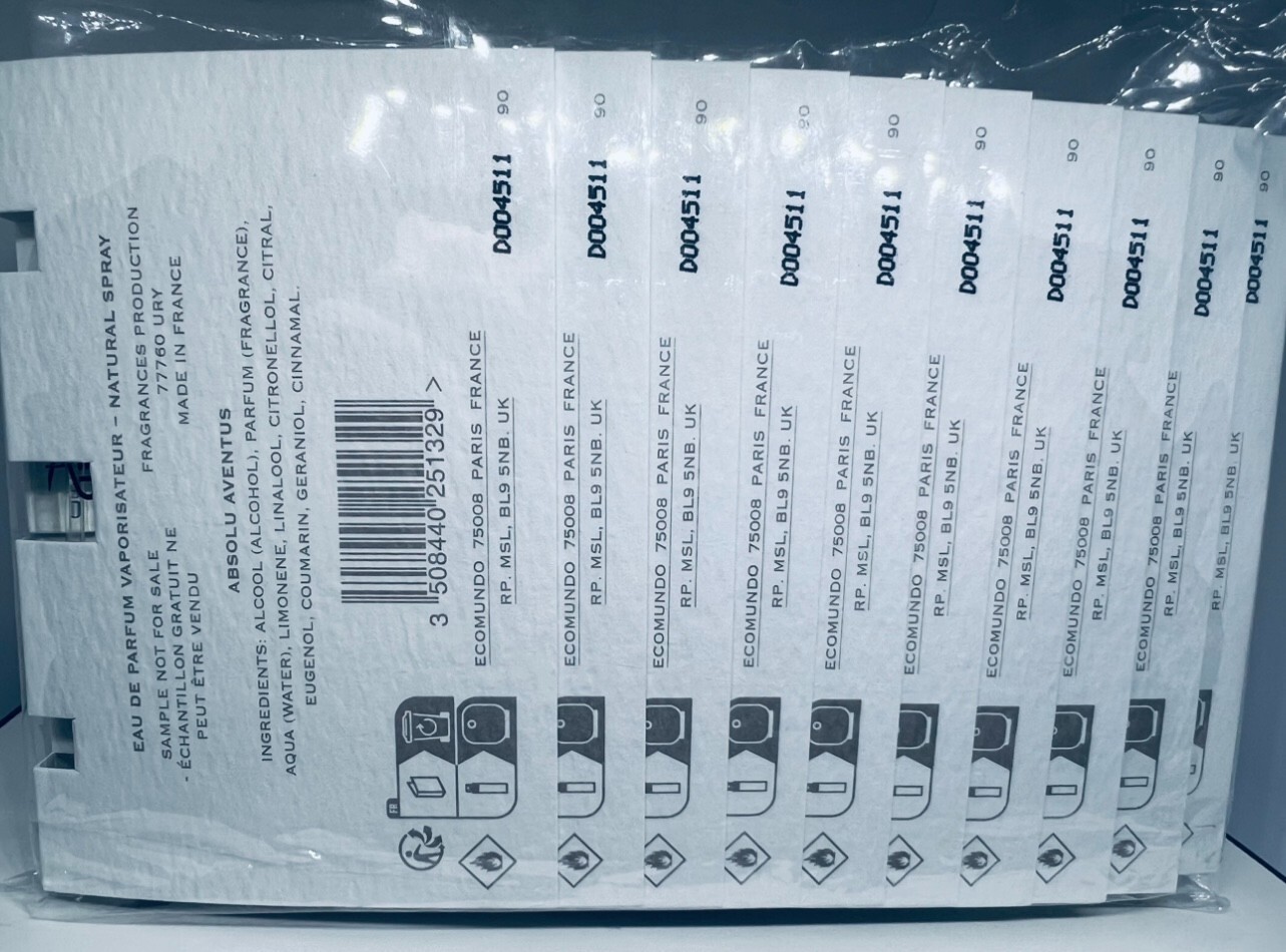 10x Creed Absolu Aventus EDP Official Card Sample Spray 1.7ml New Release