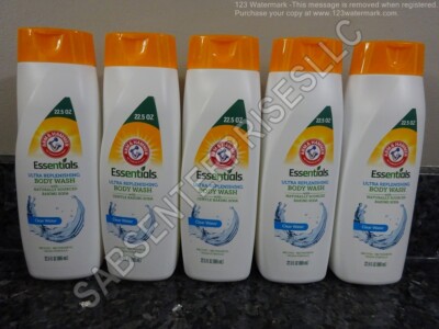 5 Arm & Hammer Essentials Ultra Replenishing CLEAR WATER Body Wash 22.5 FL oz.