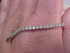 $8000 ESTATE NATURAL DIAMOND TENNIS BRACELET 14K WHITE GOLD 7'' inch