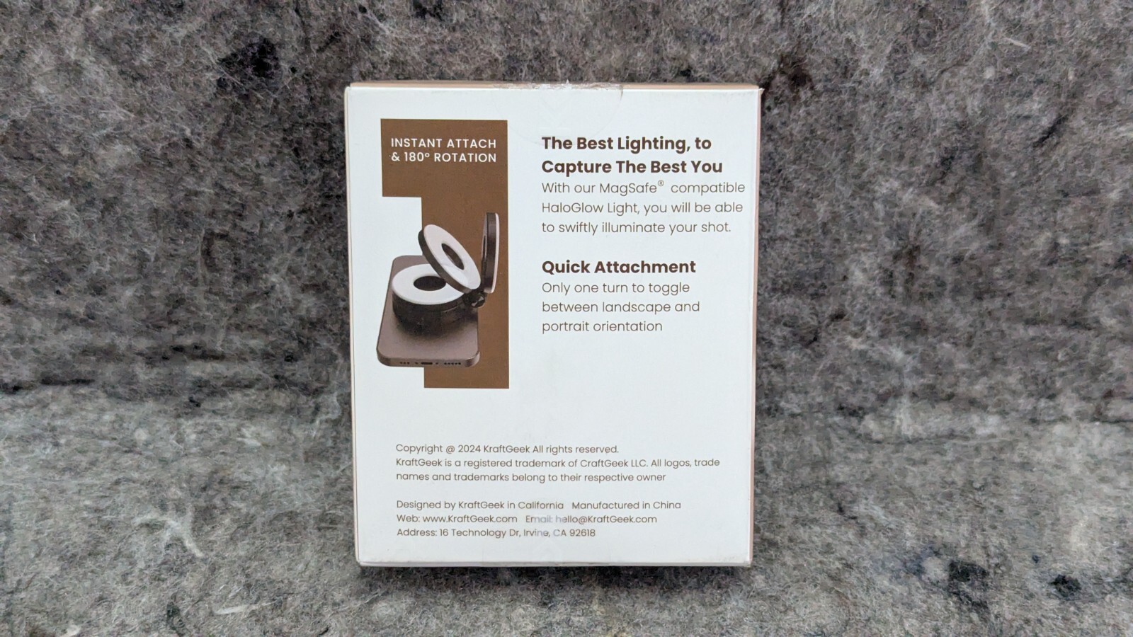 🔥Works Great🔥 KraftGeek HaloGlow Magnetic Phone Ring Light Portable White