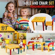 Kids Table and Chair Set ABC Alphabet Childrens Plastic Toddlers Childs School