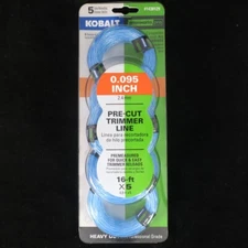 Kobalt Greenworks Pro, 0.095" Pre-Cut Trimmer Line 16ft x 5, 1438129, KAL595-06