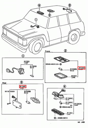 Genuine Toyota LandCruiser FZJ70 FJ70 FJ62 FJ60 BJ70 Front Interior Light Lamp - Picture 11 of 13