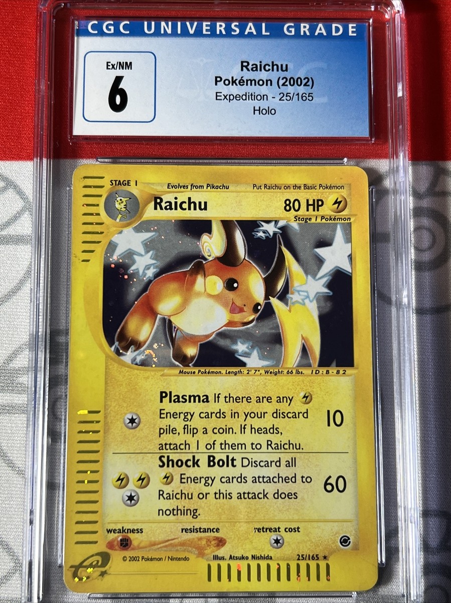 CGC 6 Raichu 25/165 Expedition Base Set Holo Rare Pokemon CGC 6 Raichu 25/165 Expedition Base Set Holo Rare Pokemon