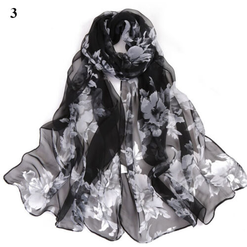 Long Soft Chiffon Scarf Plain Sheer Wrap Shawl Womens Large Stole Neck Scarves♧ - Picture 42 of 93