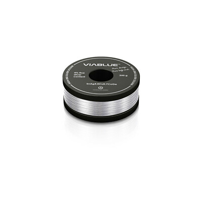 VIABLUE 250g 4% Silberlot / Silberlötzinn Lötdraht Ø 1mm mit Flussmittel | 40010