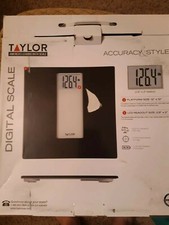 Taylor Digital 400LB Capacity Black and White Bathroom Scale