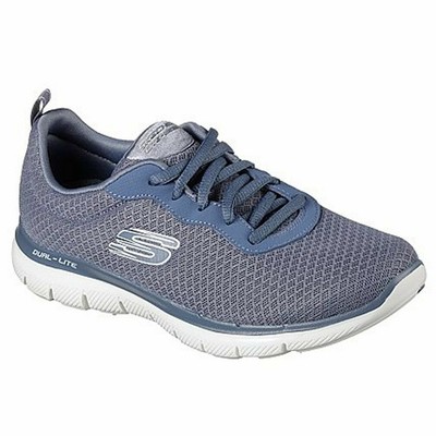 skechers grey flex appeal 2.0 trainers