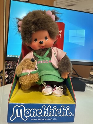 Sekiguchi Monchhichi Dog Trainer Walker 7  Toy Doll Monkey Japan