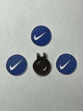 (3) Nike Swoosh 1" Coin Style Golf Markers With Bonus Hat Clip - A Great Deal!