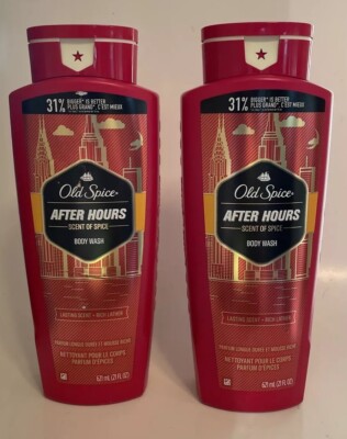 2 Old Spice After Hours Scent of Spice Body Wash 21 oz. ea.