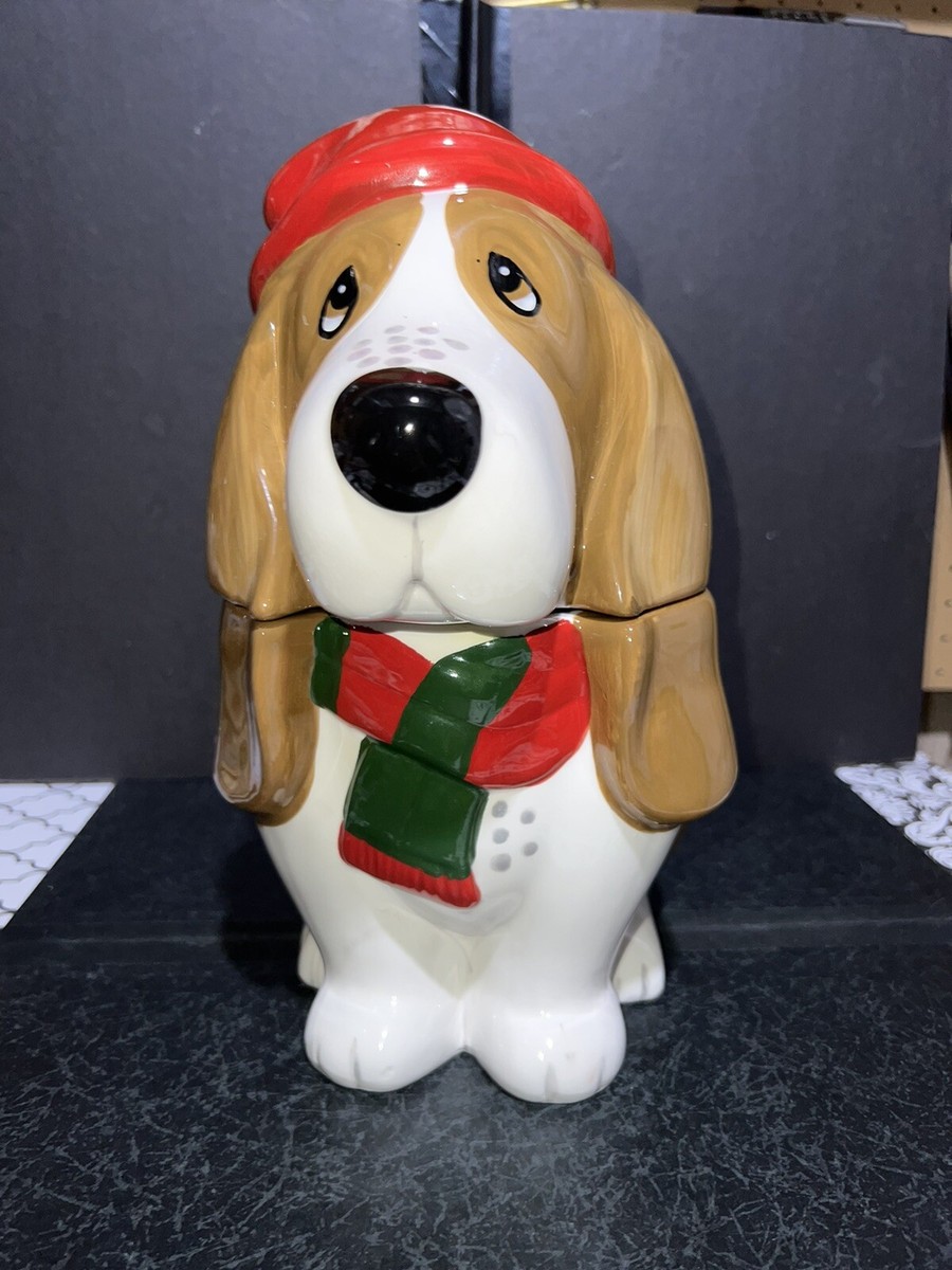 PIONEER WOMAN Christmas Hat Scarf HOUND DOG Cookie Jar BEAGLE
