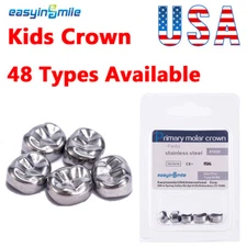 5Pc Dental D Primary E Molar Kids Crowns Stainless Steel Primary Crown Pediatric