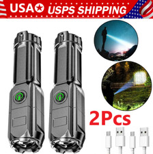 Rechargeable 990000LM LED Flashlight Tactical Police Super Bright Torch Zoomable