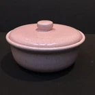 Bauer Pink Speckled Covered Casserole Vintage 7.5" bowl with lid