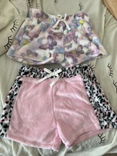 BCBG Girls Fuzzy Pajama Pants Pink Butterflies Size Small 7/8 New