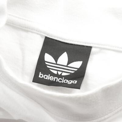 BALENCIAGA adidas T-shirt short sleeves L size 739101 cotton White