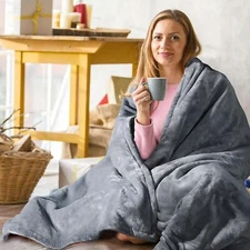 Heated Electric Throw Blanket, 51"*59" Soft and Comfortable Heating Blanket, Dou
