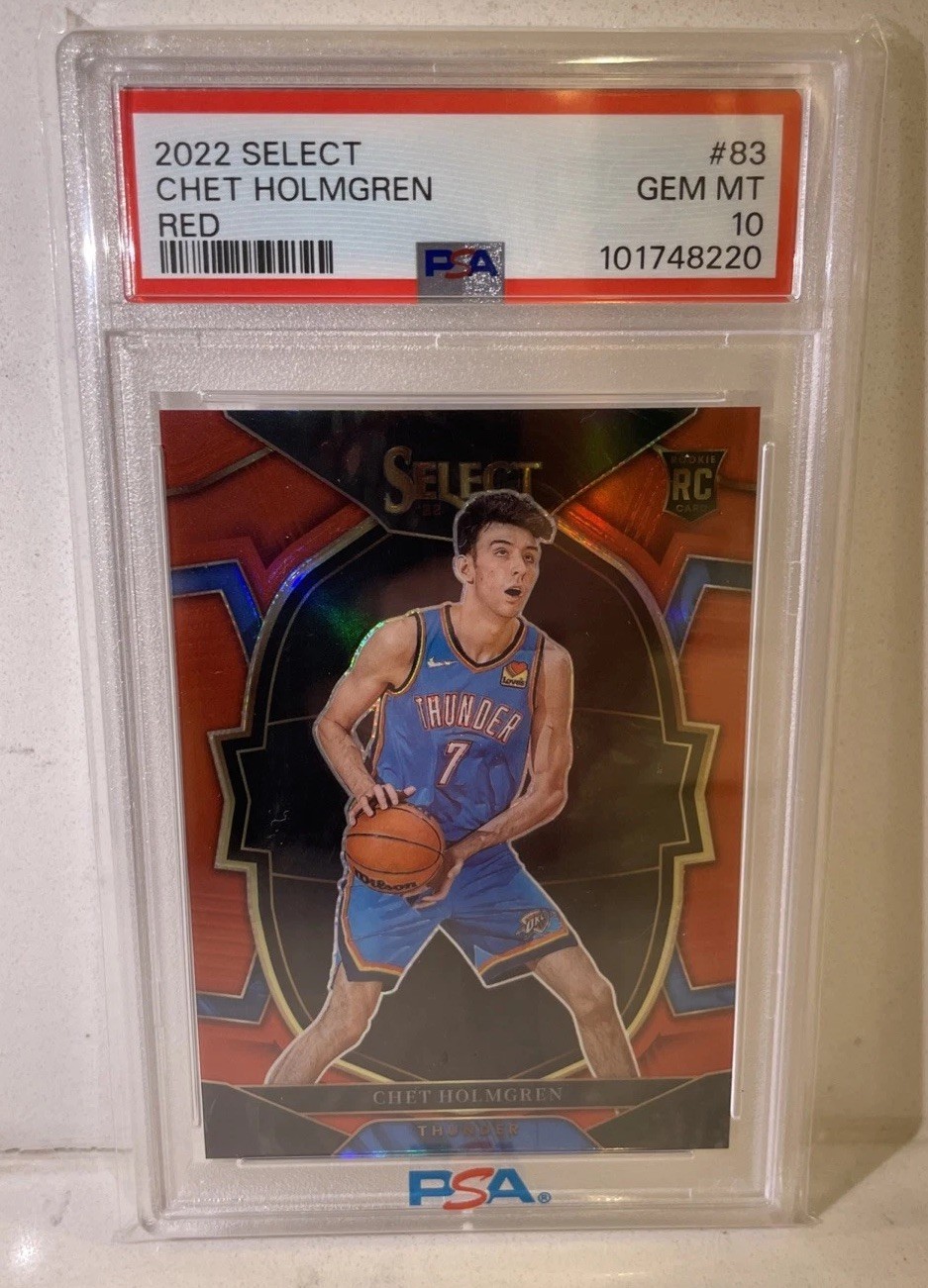 2022-23 Panini Select Red Prizm #83 Chet Holmgren 119/199 Rookie RC PSA 10 🏀🔥