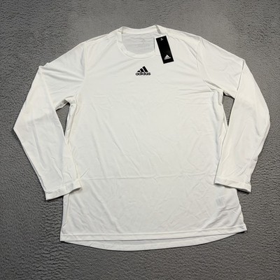 Adidas PreGame Badge Of Sport Shirt Men s Large White Long Sleeve Tee HS9216