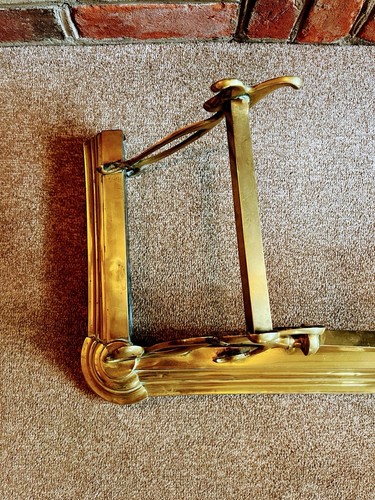 Vintage verzierter Jugendstil Messing Feuerschutzblech - Bild 6 von 12