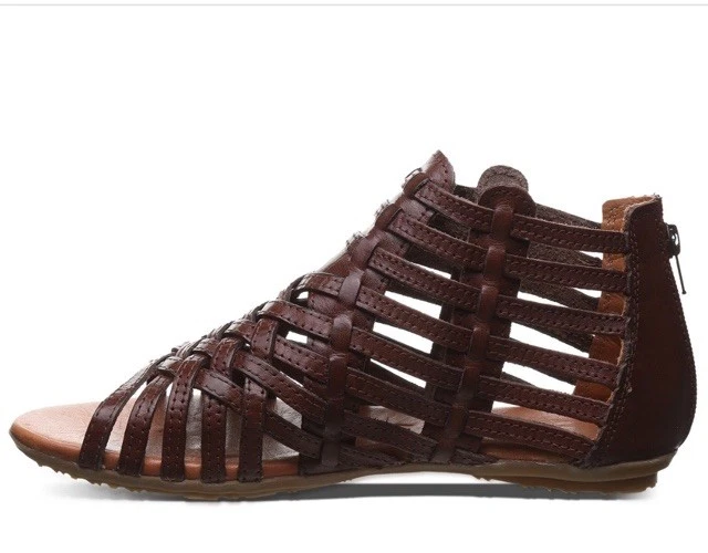 Sandalias Bearpaw Huaraches Mujer 9 Cuero Marrón Nuevas Foto 2 de 4
