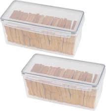 Tiawudi 2 Pack Bread Box, Plastic Container, Large Sandwich Holder,... 