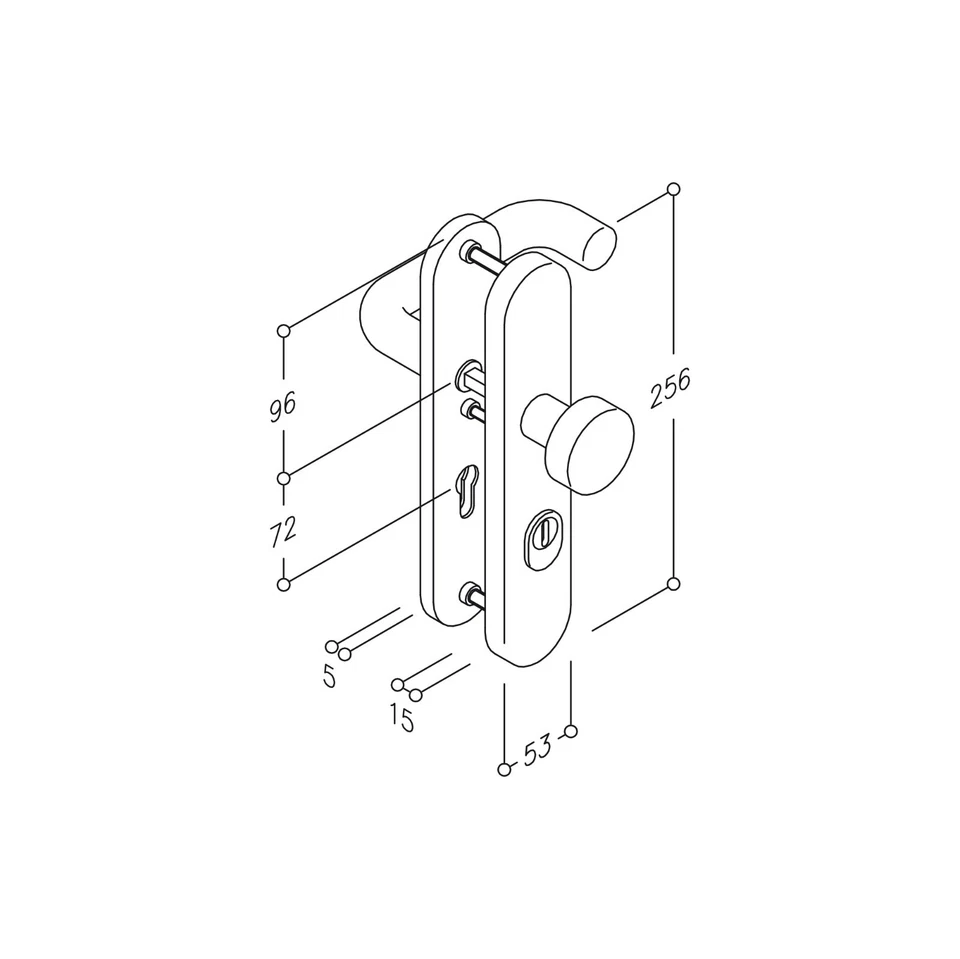 Schutzbeschlag Türbeschlag Türdrücker Knopf NORMBAU Edelstahl - Bild 3 von 3