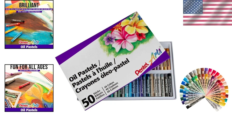 Juego de Pastel al Aceite de Alta Calidad - 45 Colores Brillantes con Estuche Fácil de Llevar Foto 2 de 4