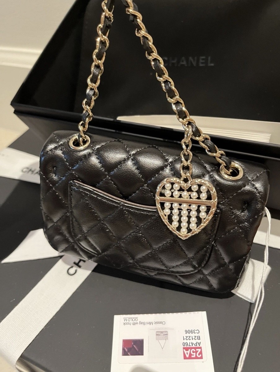 Chanel Extra Mini Flap 25A Black Lambskin Gold HW NIB Full Set