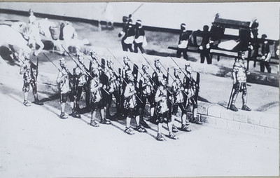 Roman Soldiers on Via Appia, MODEL, Magic Lantern Glass Slide