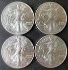 Lot of Four 2011 $1 American Silver Eagle Dollars