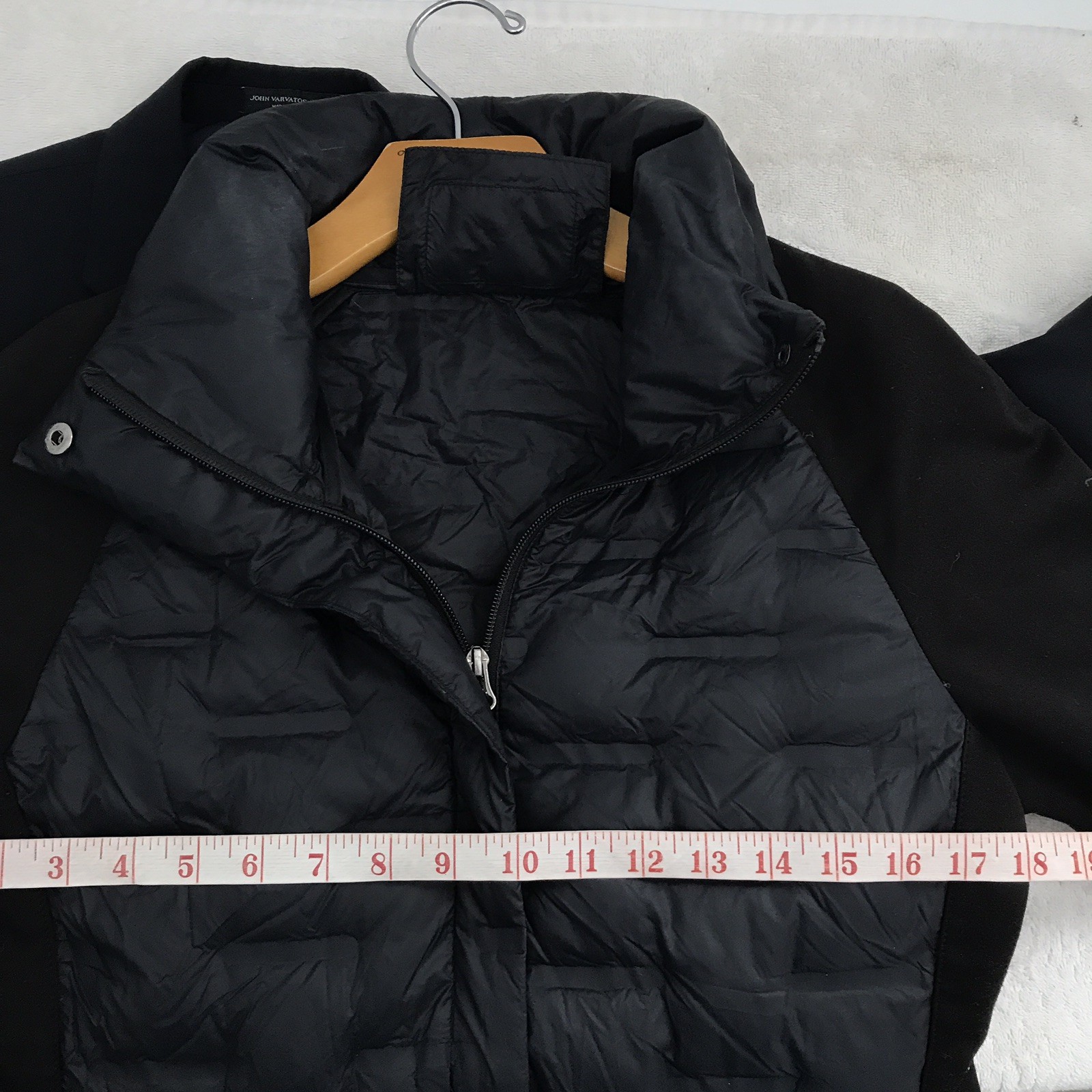 DISNEY WOMENS JACKET Small Black Quilted Down Filled PUFFER Zip Up Slim Fit image 8