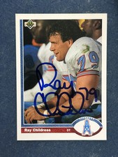 1991 Upper Deck Ray Childress Autograph Signed Oilers
