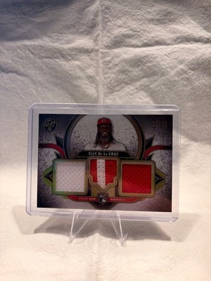 Elly De La Cruz RC 2024 Topps Triple Threads Triple Relic Patch /18 Reds Rookie