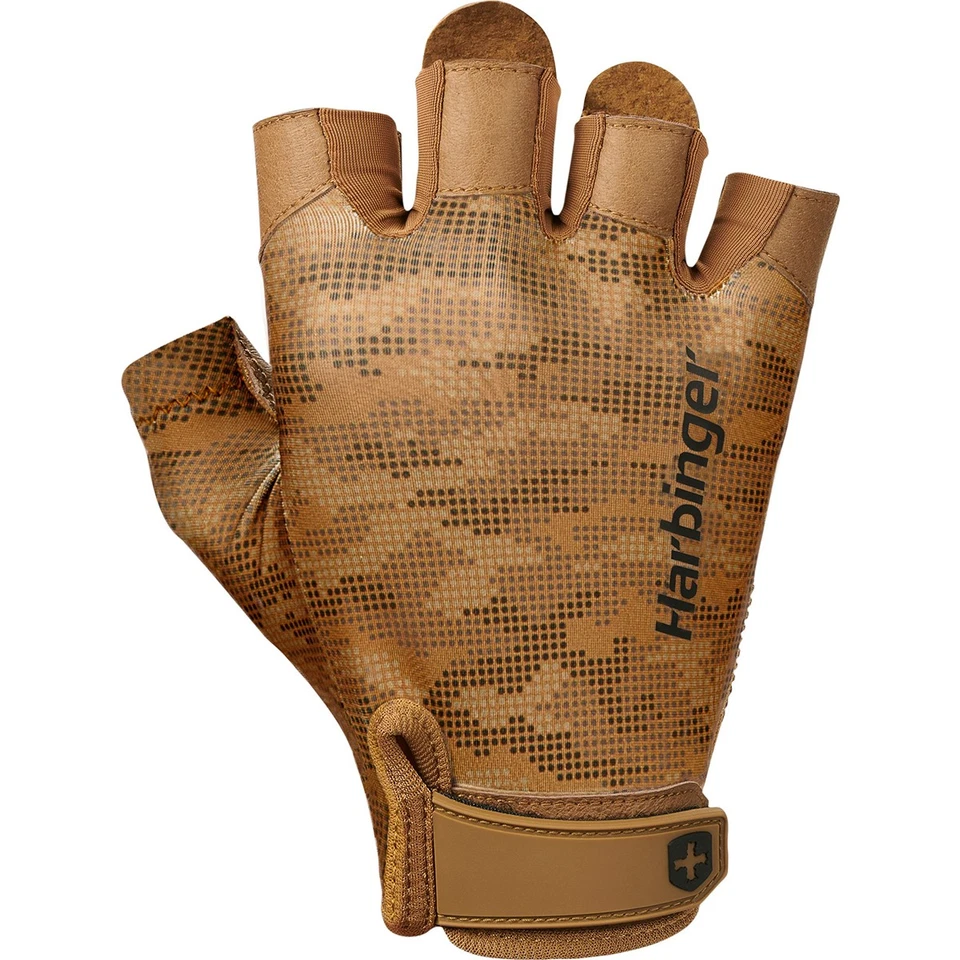Guantes de levantamiento de pesas Harbinger unisex profesionales - camuflaje tostado Foto 2 de 4