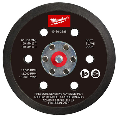 #ad Milwaukee 49 36 2585 6quot; Pressure Sensitive Adhesive Sander Backing Pad Soft $29.99
