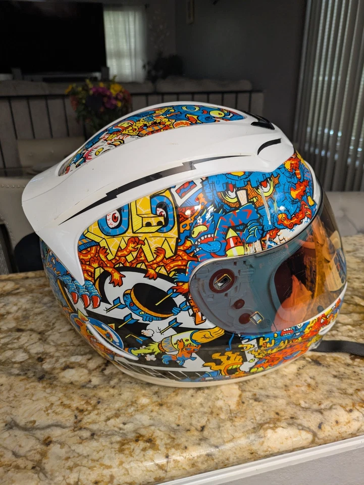 Capacete de motocicleta rosto inteiro gráfico personalizado com fone de ouvido Bluetooth SENA SP46 30K - Imagem 3 de 4