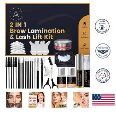 Lash Lift & Brow Lamination Kit - 2-in-1 DIY Beauty Solution for 15 Applications