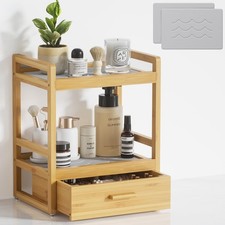 Bamboo Bathroom Organizer Countertop, Large 2 Tier Vanity Perfume O... Fast Ship