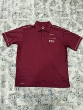 Nike Dri-Fit Florida State University Striped NCAA Football Polo Shirt Men's XL