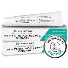 Extra Strong Denture Adhesive Cream, 12 Hour Hold Dental Glue, 2 Pack 