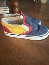 VANS Old Skool Toddler Size 5 Sneakers Multicolor Checkered Slip-On Shoes Size 9