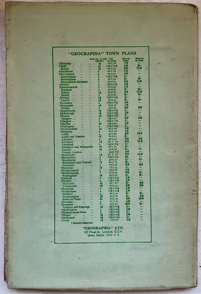 VINTAGE GEOGRAPHIA MAP GLASGOW - Large 60 by 40 inches - 4 miles to the inch - Image 2 of 4