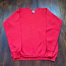 Vintage Fruit Of Loom Sweatshirt Mens XL Red Blank 50/50 Crewneck MADE IN USA