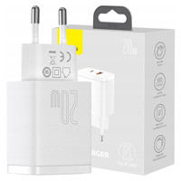 Baseus Compact SchnellladegeräT, Usb, USB-C, 20W (Weiß)