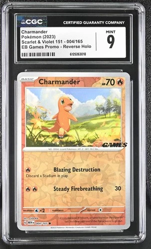 Charmander 004/165 Eb Games Promo Reverse Holo Pokemon CGC 9 Mint
