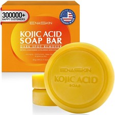 Kojic Acid Soap Dark Spot Remover: 3 Pack Turmeric Soap Bars with Vitamin C